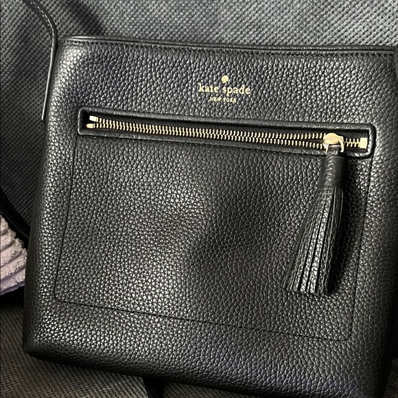 kate spade Other - Kate Spade Black Leather Messenger Bag with Tassel